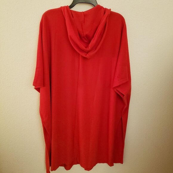 Misslook Oversize Red Hooded Wool  Blend Poncho Top Fits up to 2x EUC - Picture 4 of 7